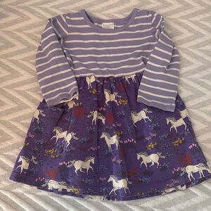 Hanna Andersson 18-24 (80cm) purple striped horse dress